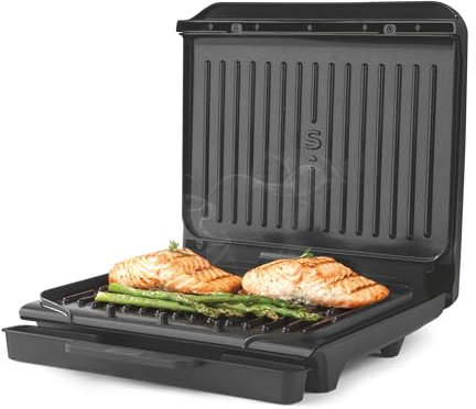 Griglia Salter ActiGrill Everyday – Griglia media a 4 porzioni, cerniera adattabile per alimenti più spessi e panini profondi, piastre antiaderenti senza PFAS, controllo automatico temperatura, 1500W