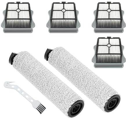 iFloor 3 Compatible with Tineco iFloor 3, iFLOOR 3 Breeze Complete, Floor One S3, FLOOR ONE S3 Breeze Cordless Vacuum Cleaner Part Accessories, 2 Brush Rollers 4 Filters 1 Cleaning Tool