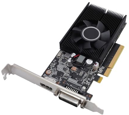 VBESTLIFE Tarjeta Gráfica GT1030 4GB, GPU DDR4 64 bit, Tarjeta de Video PCIe 3.0 X4 de Juegos, Tarjeta Gráfica de Computadora de Escritorio con HDMI, Puertos DVI D