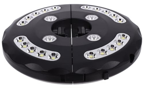KONTONTY Lampada Da Campeggio Portatile Led 20 8 Per Luce Dell’ombrello, Luce Di Emergenza Wireless Ricaricabile Usb, Per Esterni, Tende e Giardini, Colore Nero