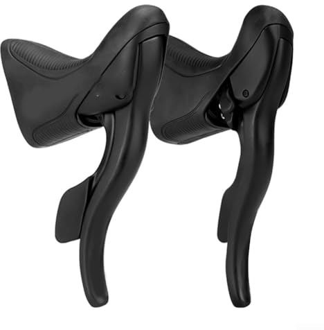 HpLive Rennrad Schaltung Set Schalthebel Links und Rechts Aluminium Schaltwerk mit Schaltzügen L1800mm R2050mm(R2)