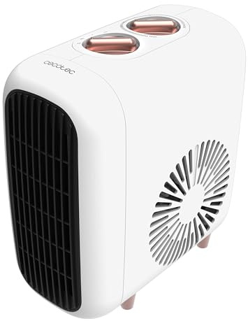 Cecotec ReadyWarm 600 Lagoon Keramik-Heizlüfter für Büro, 2000 W, 3 Modi, 2 Heizstufen, Thermostat, leise 30 dB, dreifache Sicherheit, vertikales Design, Abdeckung 15 m², kompaktes Design