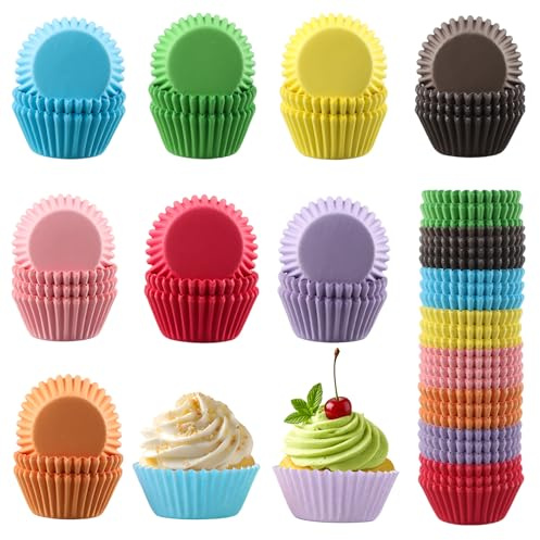 XIMEY Minimuffinform Papier, Minimuffinsförmchen Papier, 600 Stück, Mini Muffins Papierförmchen Backförmchen, Muffin Papierförmchen für Geburtstag Party Hochzeit Weihnachten