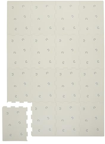 3 Sprouts Baby Foam Play Mat - Soft Foam Floor Tiles for Kids with Interlocking Puzzle Mats for Toddler Playroom - Safe 100% EVA Pads, Non-Toxic Waterproof Playmat - Blueberry Taupe
