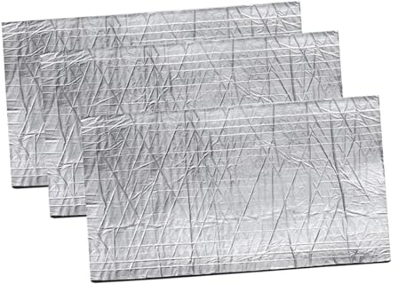 Mikikit 6 feuilles Isolation Phonique Voiture Plaques Mousse Acoustique Mince Aluminium Autocollant Insonorisant Thermique pour Toit Mur et Intérieur
