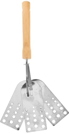 Mikikit Spatola in Acciaio Inox Per Barbecue Utensile Da Cucina Per Girare Hamburger e Carne Alla Schiaccia Hamburger e Accessori Resistenti Al Calore