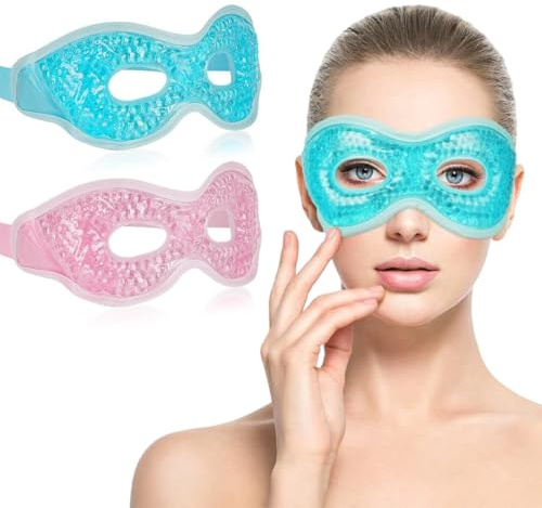 HAPZUR 2 pcs Augenmaske Kühlend | Gel Kühlbrille & Kühlpads Augen | Migräne Maske Wiederverwendbar für Heiße Kältetherapie | Gegen Geschwollene Müde Augen & Augenringe