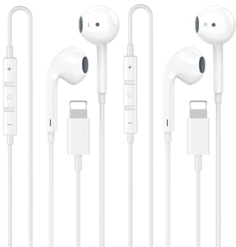 FUHAYA [Certifié Apple MFi Écouteurs Filaires Lightning Intra-Auriculaires