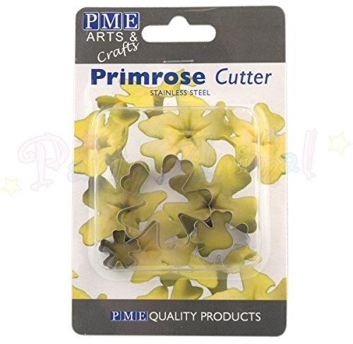 PME PR261 Rostfritt stål gullviva blomblad skärare, set med 3, silver, 3 x 1,2 x 3,8 cm