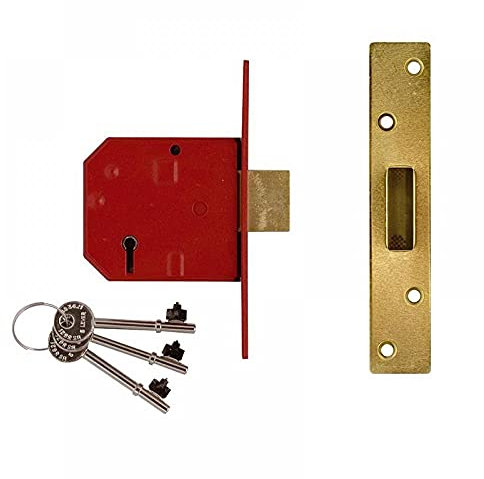 Union Locks 2134E 5 Lever BS Mortice Deadlock 67mm - Satin Chrome (Visi Pack)