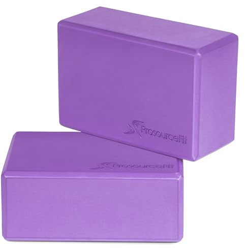 ProsourceFit Foam Yoga Blocks, High Density Eva Yoga Bricks (Set of 2), Purple