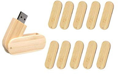 Anloter Chiavetta USB da 8 GB, design con angoli arrotondati, in legno d'acero, 10 pezzi