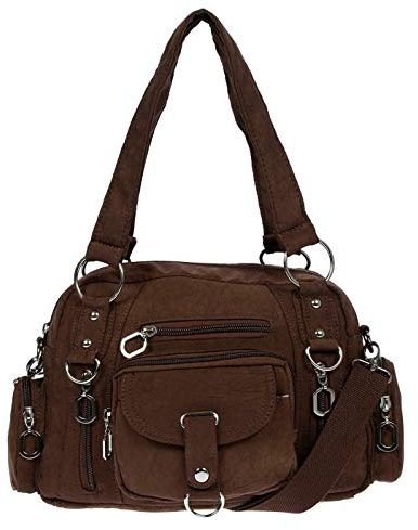 Christian Wippermann - Hochwertige Umhängetasche Damen Stoff Canvas 32x20x10cm - Verstellbarer Riemen 75-145cm - Viele Fächer mit Reißverschluss - Perfekte Canvas Tasche für Arbeit & Freizeit