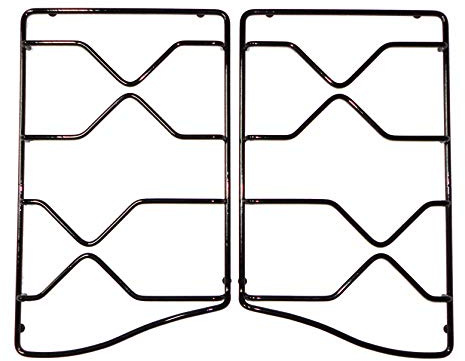 Whirlpool Indesit Kit 2 Griglie in ferro smaltato nero per cucina piano cottura 4 fuochi a gas - 481245858276-481245858277 - P2562/KIT