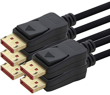 5 x câble DP 8K 60 Hz - 5 m - Câble Displayport, bande passante DP 1.4 de max. 32,4 Gbit s 7680 x 4320 60 Hz compatible 1.3, 1.2, 1.1, HDR10, HDCP 2.2 noir