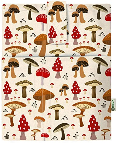 Mushroom Schutzhülle für Bücher – Hardcover für Bücher – waschbar, wasserdicht, gepolstert, Schutzhülle für Tablet für Erwachsene (Mushroom)