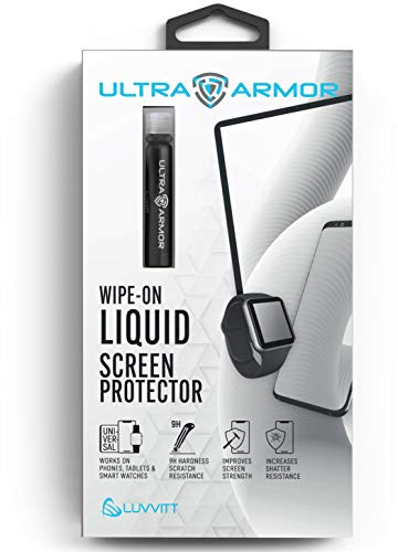 ULTRA ARMOR Liquid Glass Screen Protector for All Smartphones Tablets and Watches Wipe On Scratch and Crack Resistant Nano Protection for Up To 4 Devices - Bottle