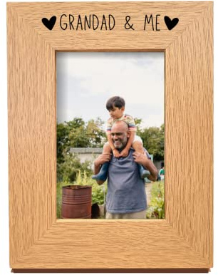 Second Ave Oak 6x4 Portrait Picture Photo Frame Grandad & Me Gift Father's Day