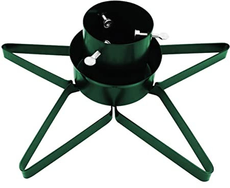 The Christmas Workshop 71069 Star Shaped Christmas Stand/Fits Trees Up To 2.8M Tall & 9cm Diameter/Holds 0.9L of Water/Green Colour / 47cm x 47cm x 14cm