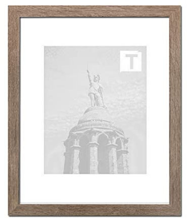 Emma für Großformate, Eleganter Quadratischer MDF Bilderrahmen in Raucheiche mit 2mm klarem Kunststoffglas, Bildmaß: 75 x 98 cm