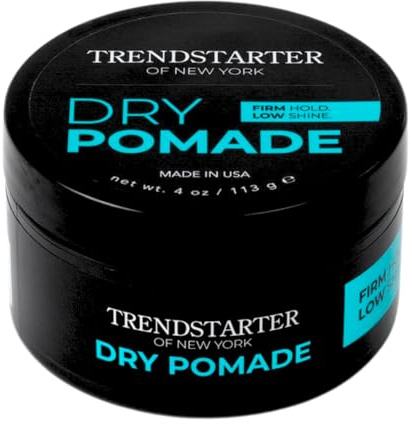 TRENDSTARTER - DRY POMADE (4oz) - Firm Hold - Low Shine - Water-Based Gel Type Pomade - All-Day Hold Premium Hair Styling Products