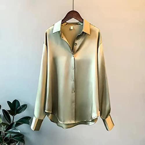 ZIERUCI Blusa Blanca de Seda de Manga Larga de Primavera 2022 Sexy con Cuello en v sólido Camisa y Tops Oficina Dama Casual Camisas