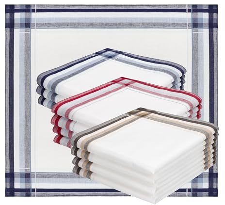Betz 12 Stück Herren Stoff Taschentücher Set LUX 3 Größe 40x40cm 100% Baumwolle