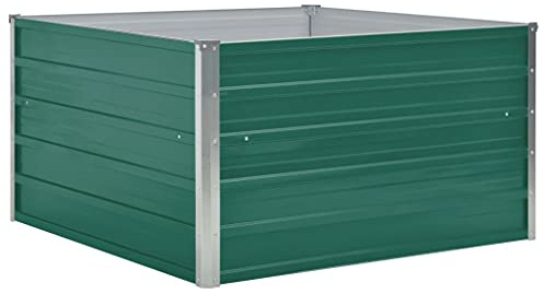 Annlera Jardinière 100x100x45 cm Vert Jardinières Pot De Fleur Exterieur Bac A Fleurs Acier Grande Taille Jardinière sur Pied Jardinière Balcon Bac De Plantation