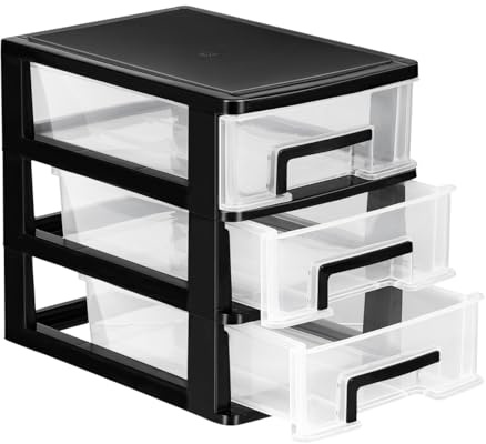 IMIKEYA Schreibtisch Organizer mit Schubladen - Klein Desk Schubladenbox Lagerung Schublade Multi-Schicht Kunststoff Haushalt Büro Organizer für Kosmetik Bürobedarf