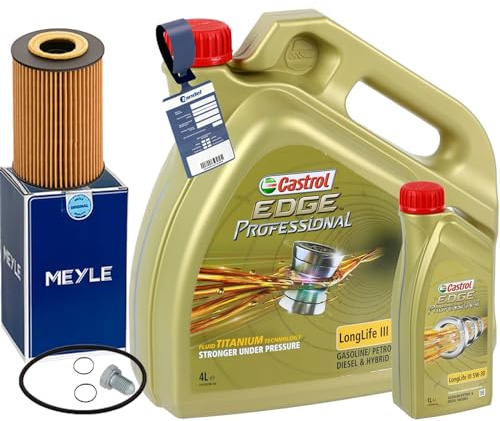 Meyle Filter Ölfilter+5W30 Öl | 1003220011+588.670-U-01 Fis+Mn Edge Prof für Passat B7 Golf 7 A1 A3 A4 Tdi