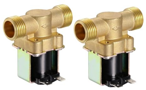 GLEAVI 2St quick connect durchflussschalter solenoid cartarescu lödkolbenset elektromagnetisches Ventil Rückschlagventil alles Bronze Das elektromagnetische Ventil Einlassventil dc12v