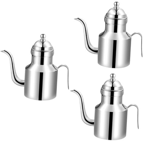 MAGICLULU 3pièces Récipient à Huile Acier Inoxydable Pot à Graisse Avec Bec Verseur Accessoire De Cuisine Pratique Pour Stockage Filtrage Des Liquides