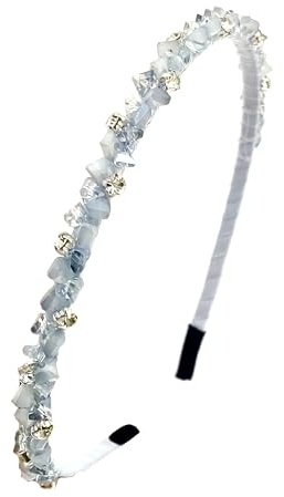 CUICHANG Blaues Glänzendes Kristall Stirnband - Bling Haarbänder Mit Strass - Modische Haarschmuck Für Party (Blau)