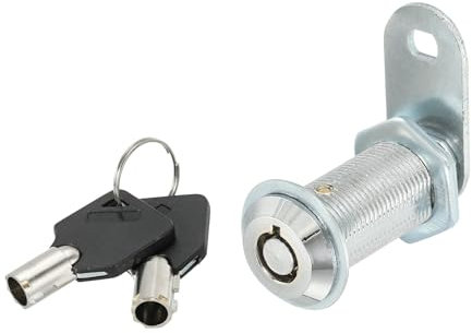 PATIKIL Verrou de Meuble avec Clé, Cylindre de Verrou de Came de 40mm en Alliage de Zinc Chromé, Serrures de Tiroir Tubulaires à Clé Différente, Clé Amovible pour Meuble de Tiroir