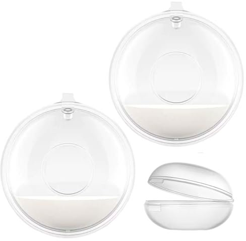 IKOPFLN 2 Stück milchauffangschalen stillen, BPA-freie mit transparenter Aufbewahrungsbox