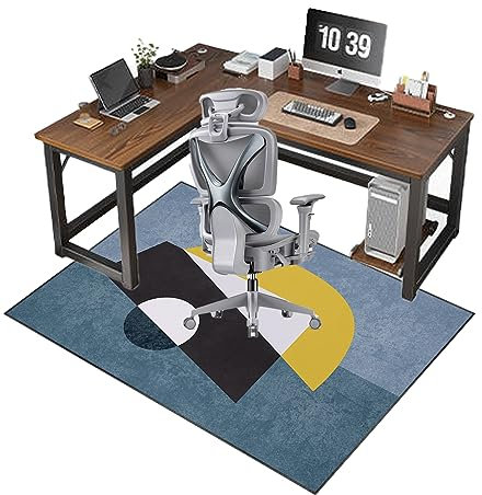 Rutschfeste Bürostuhlmatte für Teppichboden, Gaming-Stuhlmatte für Schreibtische, leicht gleitend, Schutz für niedrige und keine Flor, 140 x 160 cm