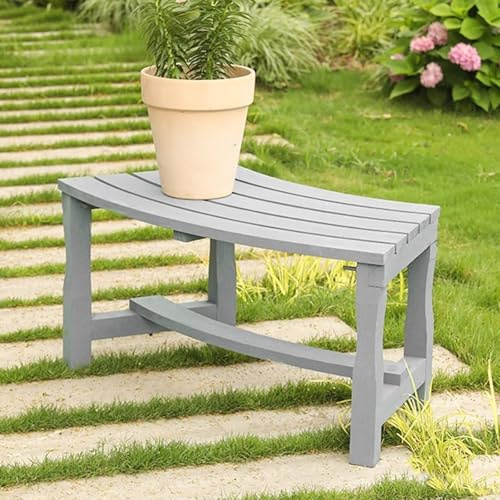 DJJYCTNM Baumbank, Gartenbank für Den Außenbereich, Wetterfest, Gebogene Holzbank Kann für Terrassen, Parks, Verandas und Rasendecks Gespleißt Werden(Gray)