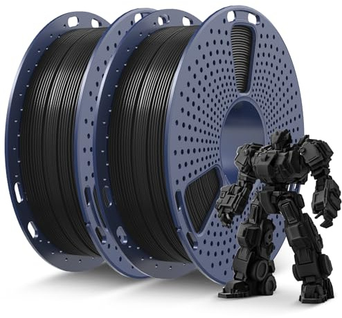 SUNLU PLA Plus Filament 1.75mm 1KG, Upgraded PLA+ 3D Drucker Filament, Maßgenauigkeit ±0.02mm, 0.5KG*2 Spulen (2x Schwarz)