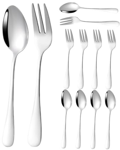 Healifty 12 Piezas Cucharas de y Servir Ensalada para Café Postres Helados y Aperitivos Reuniones y Fiestas