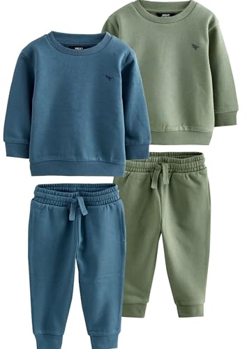 NEXT Garçon Ensemble sweat et pantalon de jogging, lot de 2 Blue/Green 4 Ans