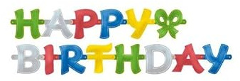 Geburtstags-Girlande Happy Birthday 1,4 m – Party Deko Banner, Bunte Partykette metallic, Geburtstagsdekoration für Kinder & Erwachsene