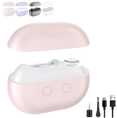 Tagliaunghie Elettrico per Anziani, Tagliaunghie Intelligente 3 In 1 Automatico Portatile con Luce LED, Lucidatrice Ricaricabile Tramite USB con Lima per Adulti(Pink)