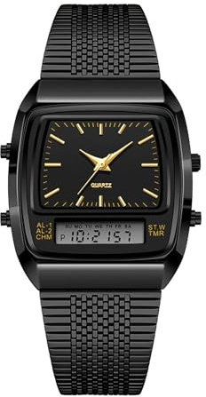 BESTKANG Men's Watch Fashion Analog Quartz Waterproof Watch Sport Multifunctional Wristwatch (Black)
