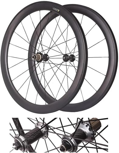 50mm C/V Tubeless Carbon Fiber Wheels Set Felgenbremse Straße Hinterrad Vorderrad Radsatz 700C Schnellspanner Vorne 2 Hinten 5 Lager