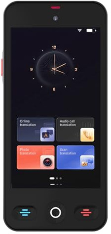 Luocute AI Smart Translator Device S10 Pro, 148 Sprachen Echtzeit-Sprachvideoübersetzung mit 4-Zoll-HD-Bildschirm und 5-MP-Kamera, für Reisegeschäftsstudien Offline Online