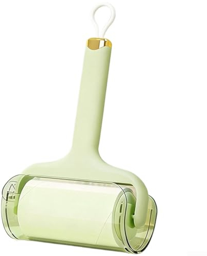 Breiter Fusselroller zur Entfernung von Tierhaaren, 10 cm, klebrige Stoffrasierer-Alternative für Kleidung, Sofa, Bettwäsche, Flusenentferner und Möbel, leicht abreißbare Blätter mit (grün)