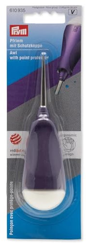 Prym 610935, Pfriem, ergonomische Ahle, Pflaumenblau/Weiß