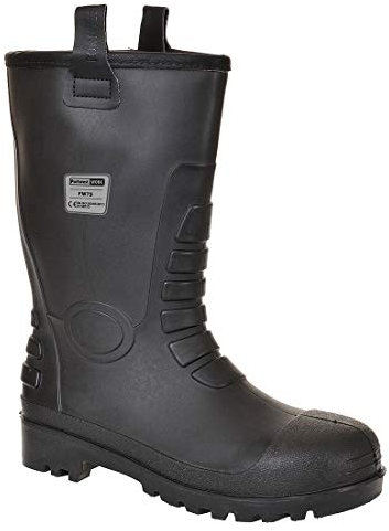 Portwest FW75 Stivale Nettuno Rigger S5 Ci Stivali di Gomma da Lavoro, Unisex - Adulto, SRC, Nero (Nero Bkgr), 46 EU (11 UK)