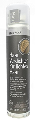 Hairfor2 Haarverdichtungsspray gegen lichtes Haar | Haarpuder | Streuhaar | Haarauffüller | Haarausfall | Haarverdichter (300ml, Dunkelblond)