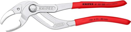 KNIPEX Pince pour siphons et connecteurs sur carte LS chromée gaines PVC anti-dérapantes 250 mm, 81 03 250 SB
